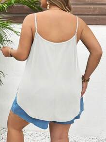 SHEIN CURVE+ Plus Size Women's Solid Color Cool Fabric Backless Vestsummer/Country/Beach Vacation Outfits/Beach Outfits/Beach Wear
