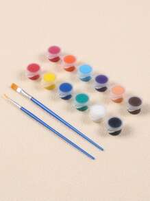 SHEIN 1 Set Vernici acriliche Set di pittura ad acquarello da 12 colori, adatto per disegni fatti a mano, pittura, graffiti e lavaggio, ideale per studenti d'arte, forniture per ufficio e studio e articoli per il ritorno a scuola