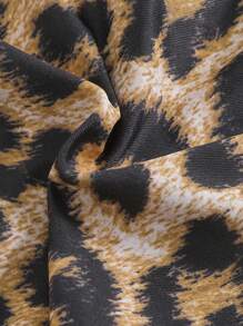 SHEIN Swim 1pc Women's Leopard & Floral Print Chain Decor One Piece Swimsuit - Multicolor - View 8