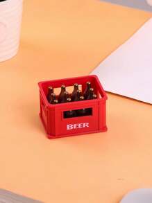 1pc Beer Crate-Shaped Refrigerator Magnet, Soda Bottle Opener, Can Be Beer Bottle Opener , Creative Beer Basket Design, Can Be Used In Home Bars, Parties, Refrigerator Cartoon Stickers,Wedding Season Supplies,Home Decor
