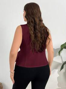 Firerie Plus Size Women Elegant Commuting Chic Vacation Delicate Afternoon Tea Slightly Sexy Date Music Party INS Vintage College Beach Photo Casual Sophisticated Commute Wrapped Tie Back Sleeveless Vest, Spring/Summer,Business Casual In Fall/Winter