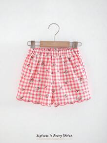 Cozy Pixies Baby Girls' Ditsy Floral Elastic Waist Ruffle Hem Casual Shorts, Versatile - Pink - View 4