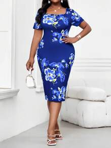 SHEIN Lady 印花紧身连衣裙 生日/活动礼服/办公礼服/教堂礼服/婚纱/度假礼服 沙滩裙 女士粉彩连衣裙 毕业礼服/白色毕业礼服/毕业套装 婚礼宾客礼服/新娘送礼会礼服 白色端庄连衣裙 女士牛仔套装/女士牛仔竞技套装/牛仔套装 波西米亚风/波西米亚女装/波西米亚风/波西米亚时尚大码连衣裙 - 藍色 - 查看 6