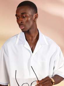 SUMWON Luxury Resort Baroque Print Short Sleeve Button Down Shirt Shorts Set Summer Holiday Beach Party Two Piece Outfit Casual Wear - Blue - View 5