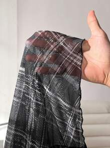 Solflare Vestido de verano talla grande con estampado geométrico de malla tejida y volantes en la parte superior