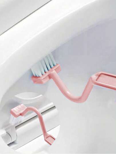 Escova de vaso sanitário em formato de V, escova de vaso sanitário pequena, escova de plástico para limpeza de vaso sanitário com design curvo, adequada para limpeza de banheiros e vasos sanitários, conveniente para limpeza profunda de vasos sanitários, limpeza de cantos e fendas, presente de Natal para dar de presente de feriado, decoração de banheiro de verão