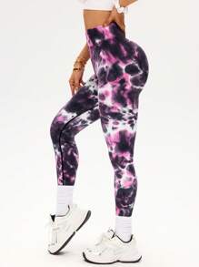 Core Rhythm Quần legging thể thao in họa tiết thường ngày cho nữ - Đỏ và trắng - Xem 3