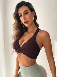 Easithlete 3pcs Solid Color Sports Bra, Fashionable Design Suitable