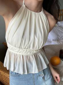 DAZY 女士雪纺沙滩裹身裙，露背，度假风，比基尼泳装