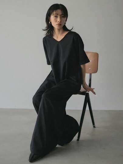 FRIFUL 女士休闲纯色阔腿连体裤，夏季