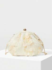 MOTF PREMIUM 亮片 KISS LOCK 手拿包 - 白色 - 查看 1