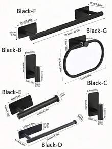 1 pieza Barra para toallas, portarrollos de papel higiénico, anillo para toallas de acero inoxidable, barra para almacenar, nuevo gancho de pared para el baño - Multicolor - Ver 10