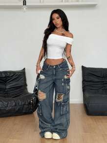 Coolane 女式春夏 Y2K 时尚复古 90 年代时尚音乐节演唱会派对弹力舒适褶饰黑色修身露肩褶皱上衣