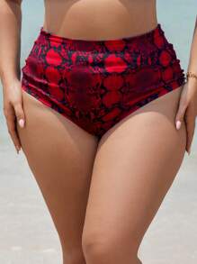 Swim Vcay Springbreak 最新款海滩度假夏季豹纹蛇皮印花抽绳设计女士泳裤 - 彩色 - 查看 2