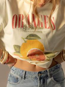 Aralina 女士夏季度假图案宽松T恤 - 黃色 - 查看 7