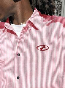 AXEPEAK Camisa holgada de manga larga con rayas, inspirada en la moda callejera