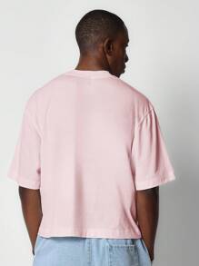 SUMWON Essential Crop Tee Heavyweight Cotton Relaxed Fit Streetwear Basic Tshirt Minimalist Oversized Modern Athleisure Summer Lounge Athletic