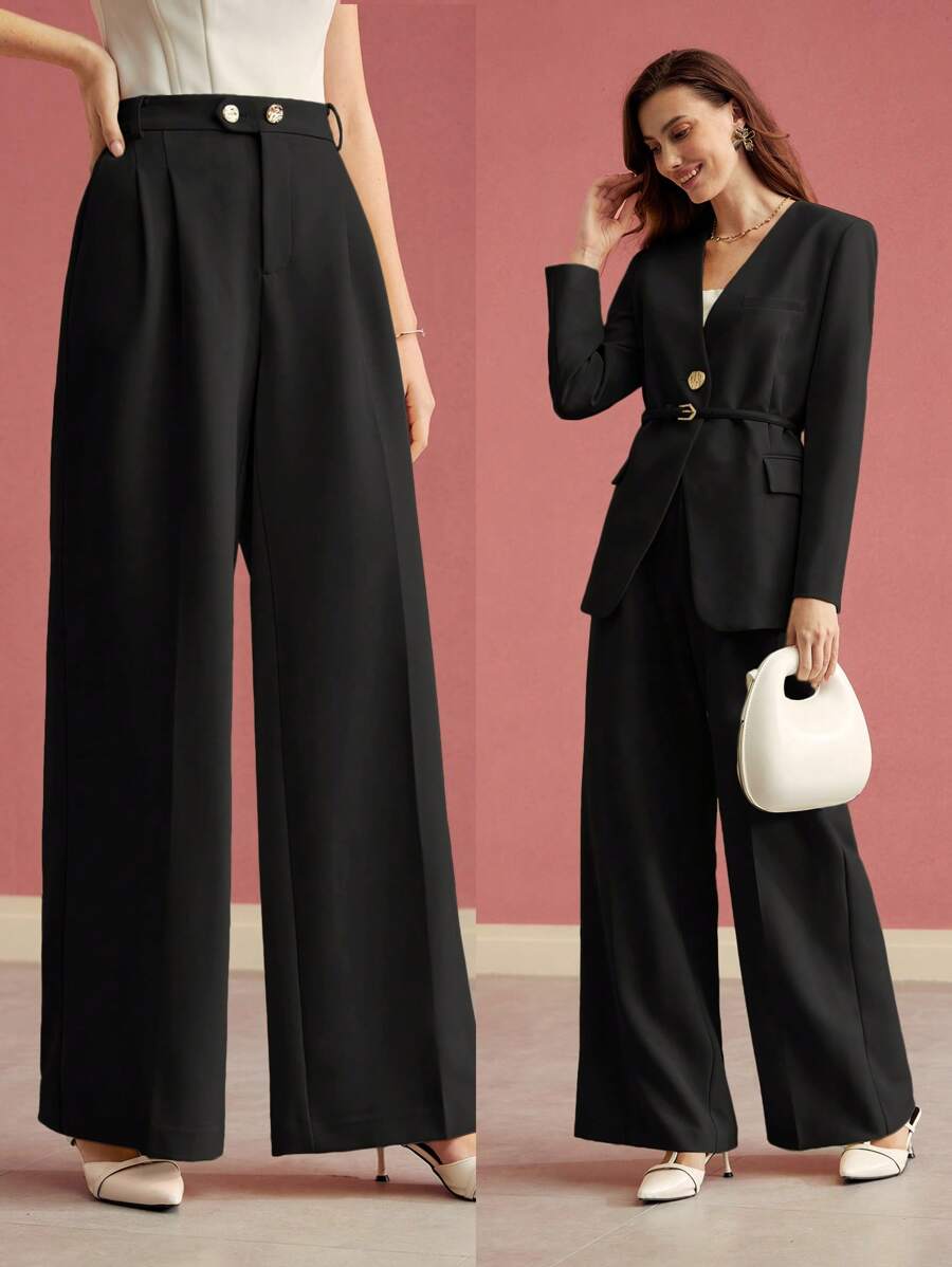 MOTF PREMIUM PRESS CREASE TAILORED SUIT PANTS,VALENTINE'S DAY - Black - View 1