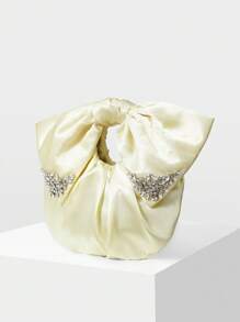 MOTF PREMIUM Bolso de mano con detalle de strass y fruncidos