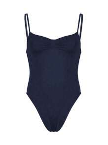 INAWLY Women's Summer Casual Solid Color Sleeveless Bodysuit - Navy Blue - View 3