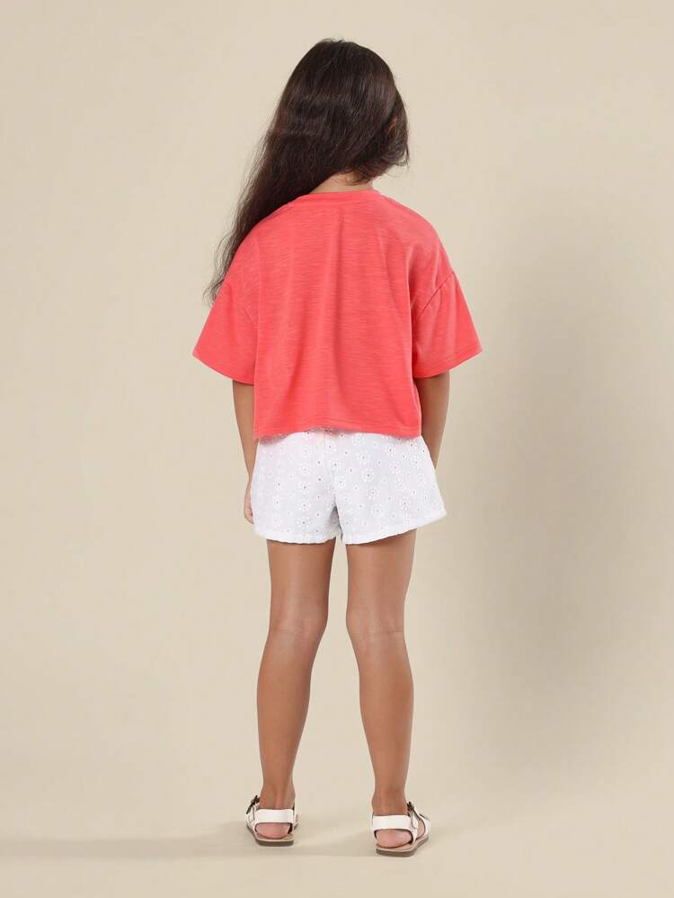 Lässiges Kombi-Set mit Broderie Anglaise und Schmetterlingsärmeln