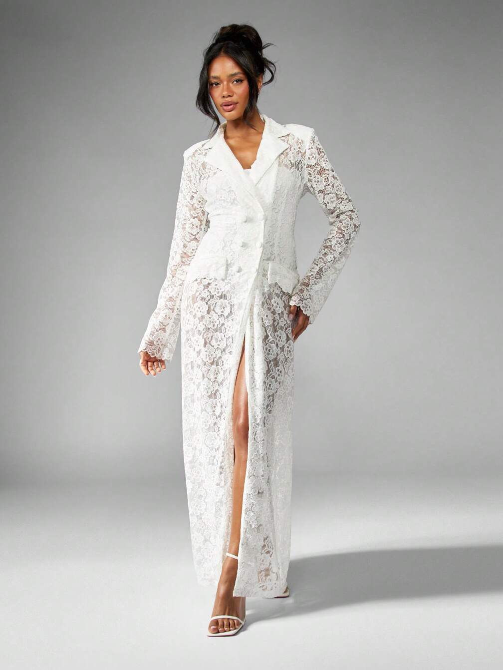 missguided long sleeve lace dress MISSGUIDED Long Sleeve Lace Trim Maxi DressMISSGUIDED