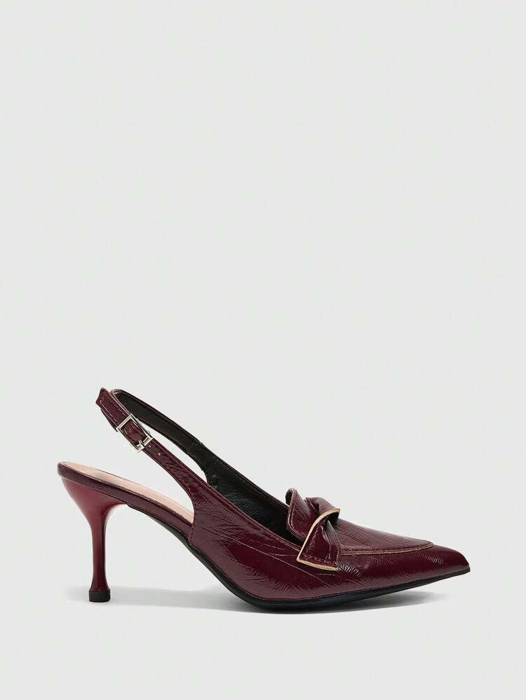 CUCCOO BIZCHIC Pointed Toe Floral Transparent Heel Ladies High Heel Pumps