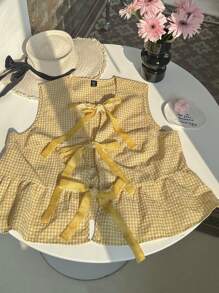 Comfortcana 格子无袖大码衬衫背心