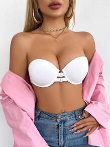1pc Women's Strapless Bra With Underwire, Seamless
