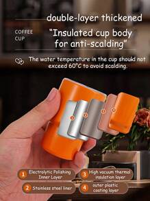1pc/2pcs/6pcs Stainless Steel Double-Layer Sublimation Mini Tumbler Coffee Cup With Lid And Straw Water Cup Double-Layer Vacuum Insulated Cup Suitable For Bars, Clubs, Restaurants, Families, Party Supplies