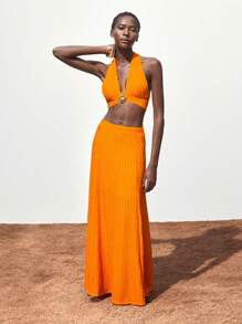 Maija Trang phục hai mảnh dành cho phụ nữ mặc hàng ngày - trái cam - Xem 4