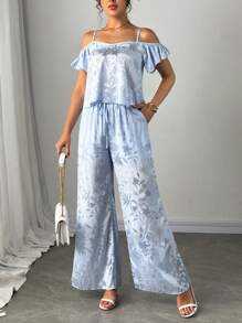 SHEIN Clasi Women Two Pieces Outfits For Daily Wear - Blue - View 5