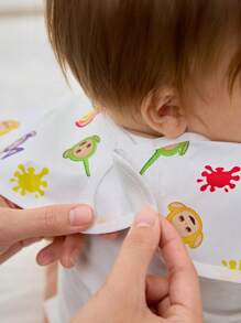 Teletubbies X SHEIN 0-2岁婴幼儿宝宝防水防油防污围兜TPU材质，可爱卡通图案，男女童适用，适合吃辅食，柔软轻便，可折叠便携 - 彩色 - 查看 8