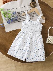 女童碎花荷叶边吊带连体衣 - 彩色 - 查看 2