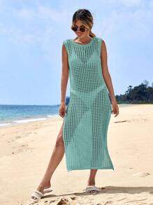 RueChic Cubre-todo sin mangas de unicolor para mujer, de moda para el verano