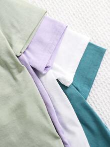 Conjunto de 4 piezas de ropa para niños pequeños, estilo casual y cómodo, tela suave y texturizada, detalles de grano de madera, camisetas polo de manga corta, 4 colores diferentes, adecuado para casual, exterior, escuela, primavera/verano
