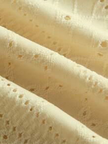 SHEIN EZwear Plus Size Romantic Yellow Semi-Sheer Ruffled Hem Backless Camisole, Fashion & Versatile, Spring/Summer Vintage - Yellow - View 3