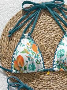 Swim Vcay Summer New Fruit Print Shell Ruffle Cute Women's Two-Piece Bikini Swimsuit - Multicolor - View 4