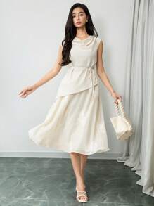 Heiryn Women Two Pieces Outfits For Daily Wear - Apricot - View 3