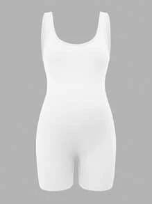 Modmama Maternity Plain Ribbed Sleeveless Romper - Multicolor - View 4