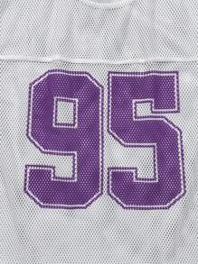 AXEPEAK Men's Mesh Printed Digit '95' Crew Neck Tank Top, Streetwear Style - Purple - View 6