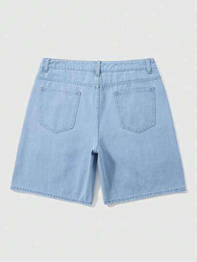 Street Life Men's Floral Distressed Pocket Decor Casual Denim Shorts, Summer Vacation