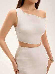 SHEIN Unity 女士日常两件套服装 - 米色 - 查看 6