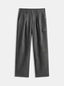 Maija Pantalones casuales verde salvia con diseño de cintura elástica y bolsillos laterales para hombres, verano 2025. Elegantes y románticos, apropiados para invitados de boda, oficina, aeropuerto, playa, festivales de música y vida diaria - Gris - Ver 7