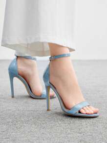 CUCCOO BIZCHIC 女士可调节扣环设计时尚高跟凉鞋 - 藍色 - 查看 1