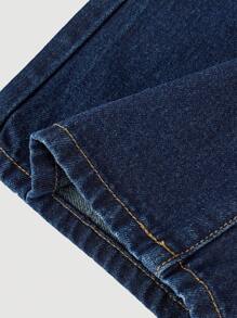 SHEIN Girlism Jeansy dla nastolatek z szerokimi nogawkami i kieszeniami, luźne i uniwersalne