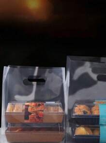 20 个带手柄的透明礼品袋，透明塑料购物袋，坚固耐用，适用于母亲节、婚礼、生日、毕业典礼、新娘送礼会、派对用品、购物 - 無色 - 查看 4
