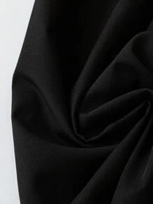 SHEIN Clasi Váy nghỉ dưỡng thường ngày có cổ tay bồng cỡ lớn cho nữ - Đen và trắng - Xem 5