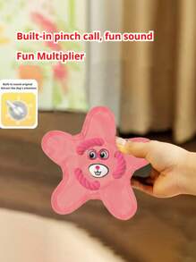 PETSIN 1 件可爱互动投掷玩具，带吱吱叫声，牛津布咀嚼玩具，耐用宠物牙齿清洁玩具，宠物用品，狗玩具，宠物追逐玩具 - 彩色 - 查看 2