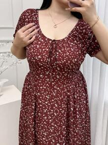 Modelyn Robe décontractée à manches courtes grande taille, idéale pour l'été - Multicolore - Voir 2